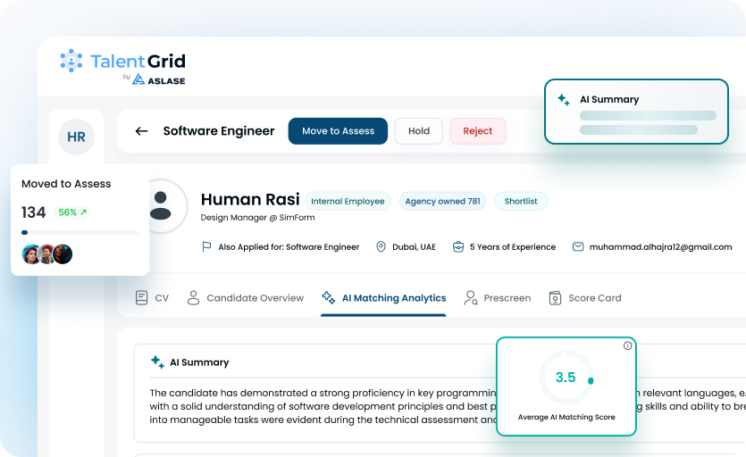 TalentGrid AI-powered hiring candidate profile and matching analytics