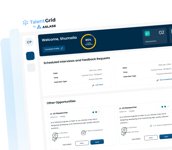 Candidate portal interface preview