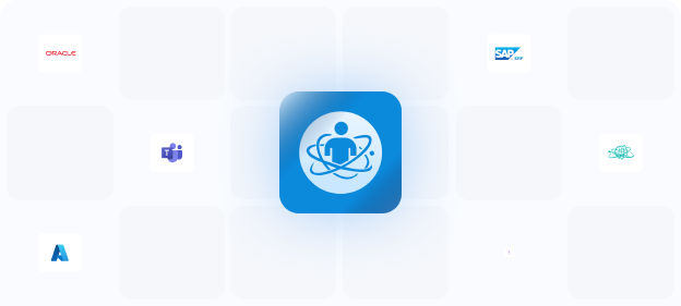 Illustration of integrations with ERP, HRMS, LMS, and partners