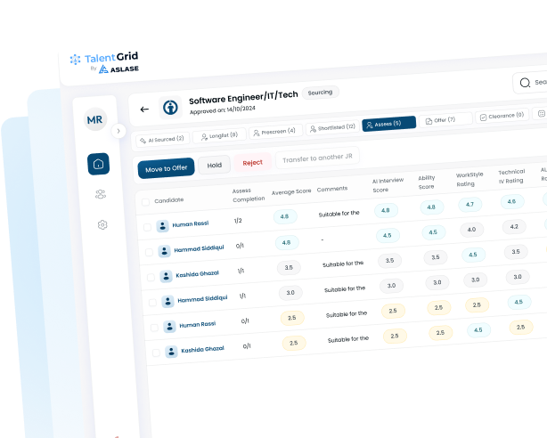 Recruiter portal interface preview